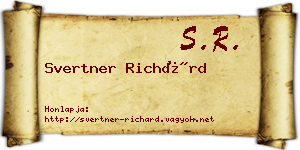 Svertner Richárd névjegykártya